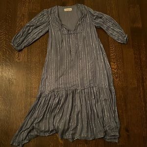 Blue with sequin stripe dress size s
